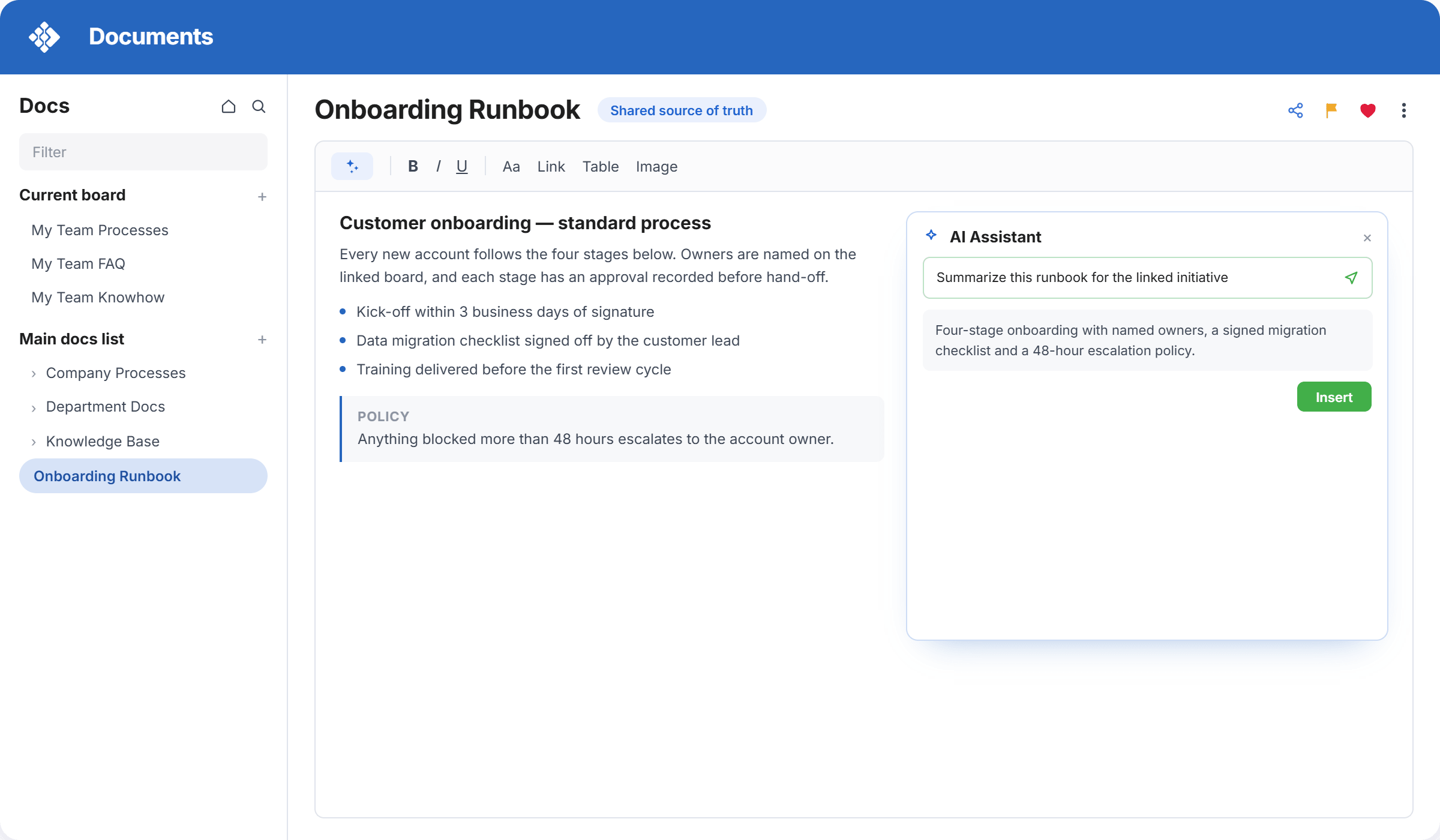 Keep documentation linked to the work