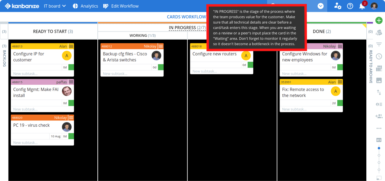 Explizite Richtlinien auf einem Kanban-Board