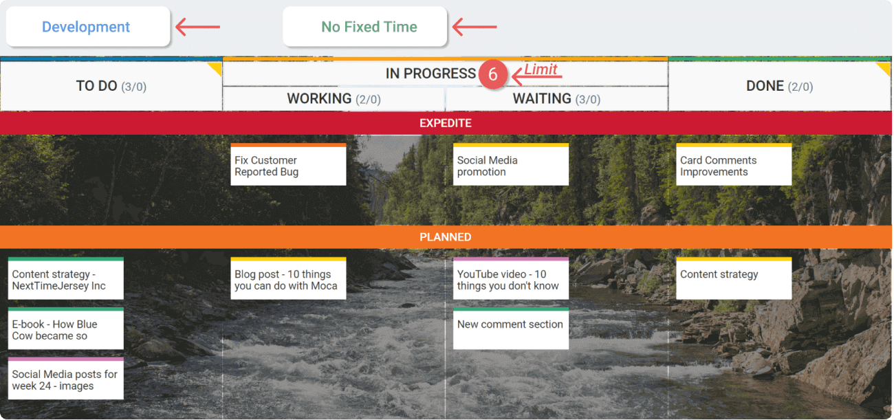 Kanban board example