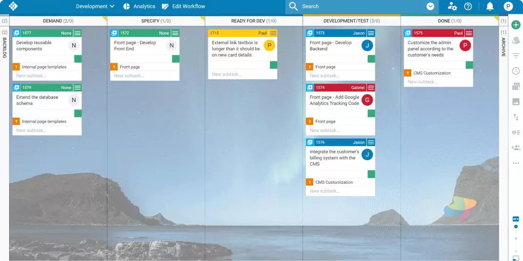 simple dev kanban board