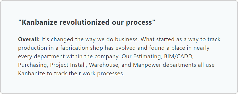 user review about Businessmap process management solution